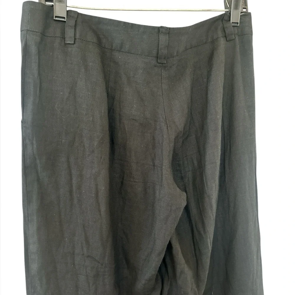 Tory Burch Wide Leg Black Linen Pants